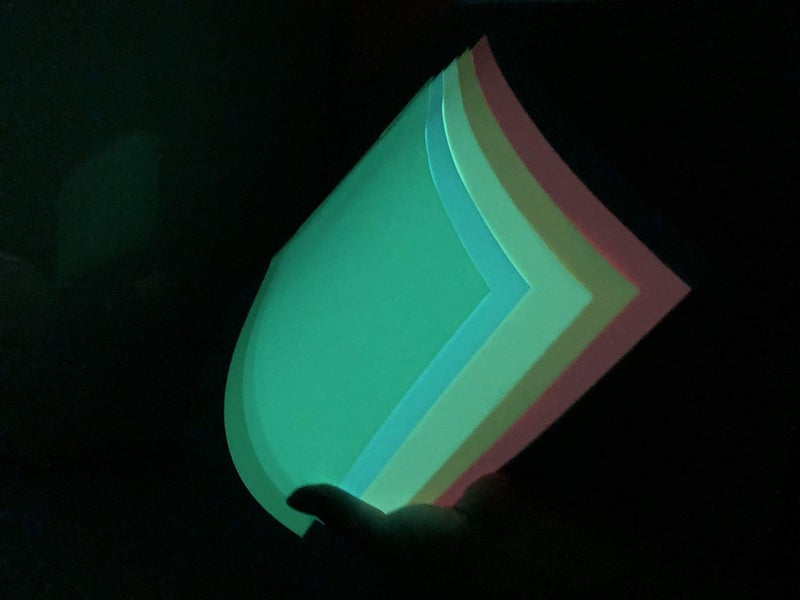 KISSWILL Glow in The Dark Heat Transfer Vinyl - 8 Pack 12" X 10" Assorted Colors Neon Iron on Vinyl That Improved The Backing Film with Stickiness for T-Shirts DIY Projects - Image 2